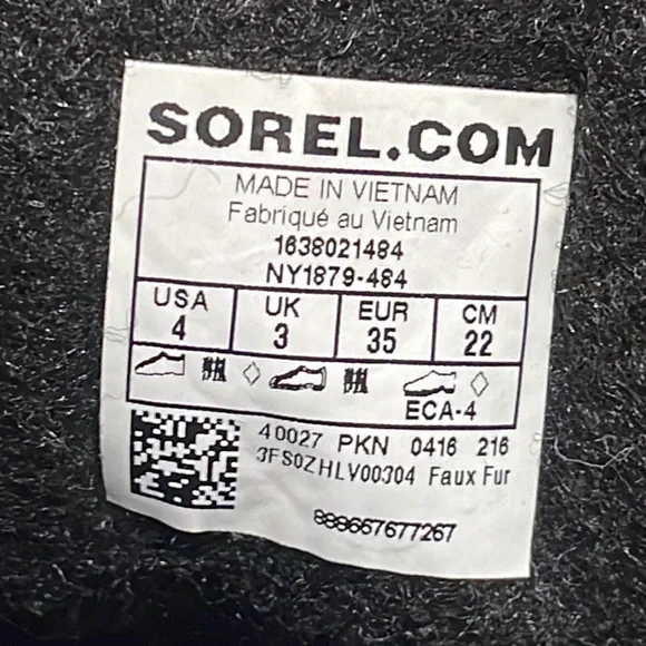 SOREL Purple, Pink, Black and white Waterproof Snow Rain Wintet Boots Size 4 - Picture 6 of 10